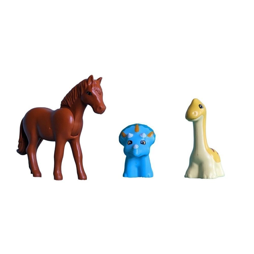 3 Piece Lego Duplo Jurassic World Dinosaur and Belville Horse Replacement Bundle